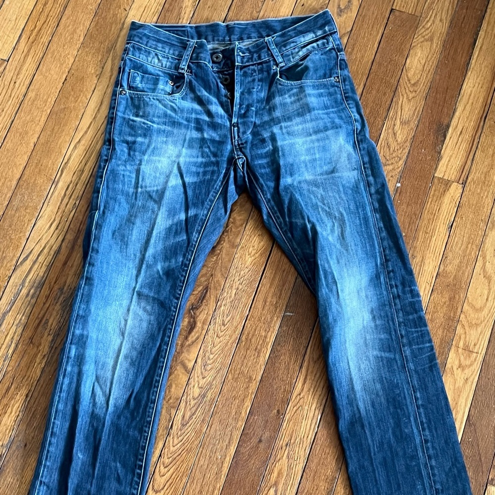 Distressed G-star skinny jeans